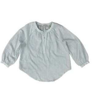LOFT Striped Cotton Gauze Blouse, Size S
